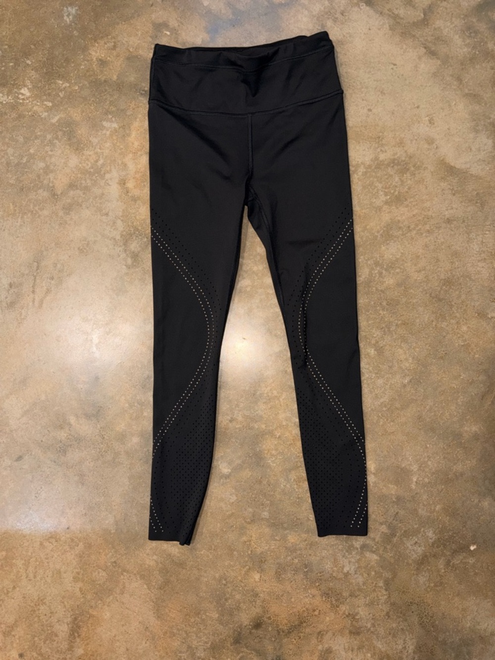 Athleta Black Laser Cut 7/8 Leggings High Rise Athletic Tight - Size XS - Picture 2 of 13